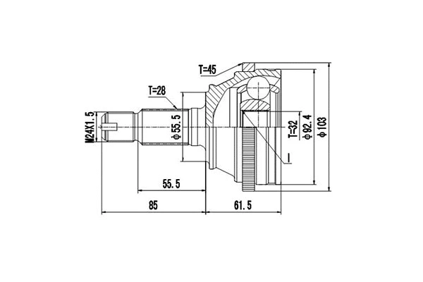 Jeu de joints, arbre de transmission DYNAMATRIX DCV851002