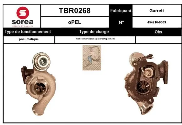 Turbocompresseur, suralimentation EAI TBR0268
