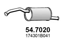 Silencieux arrière ASSO 54.7020