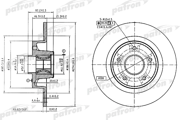Disque de frein PATRON PBD7013