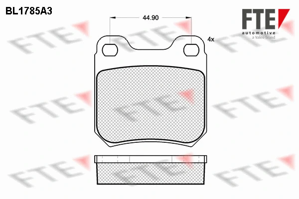 Kit de plaquettes de frein, frein à disque FTE 9010355