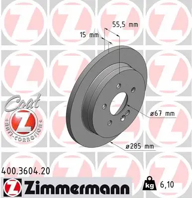 Disque de frein ZIMMERMANN 400.3604.20