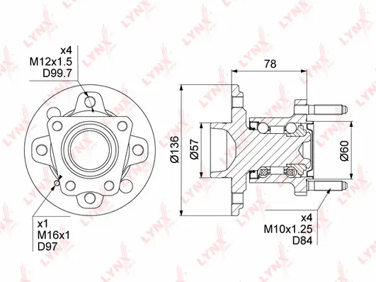 Kit de roulements de roue LYNXAUTO WH-1194
