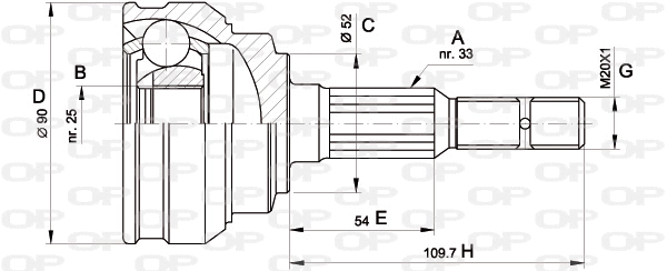 Jeu de joints, arbre de transmission OPEN PARTS CVJ5283.10