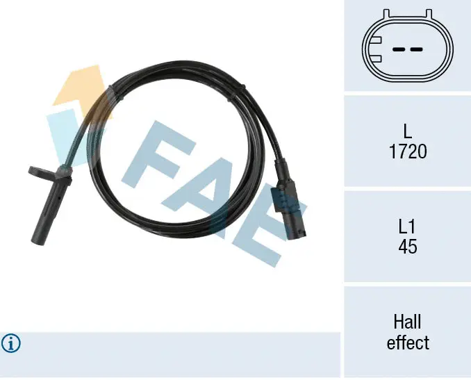 Capteur, vitesse de roue FAE 78543