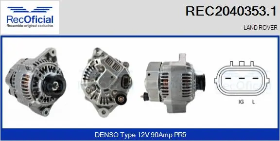 Alternateur RECOFICIAL REC2040353.1