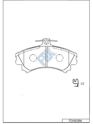Kit de plaquettes de frein, frein à disque FBK FD6808M