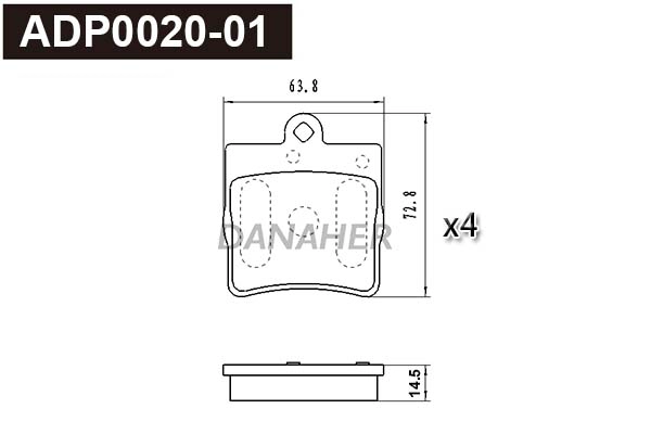 Kit de plaquettes de frein, frein à disque DANAHER ADP0020-01