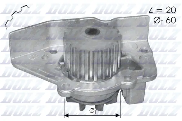 Pompe à eau, refroidissement du moteur DOLZ N406
