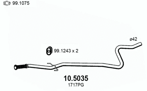 Tuyau d'échappement ASSO 10.5035