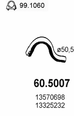 Tuyau d'échappement ASSO 60.5007