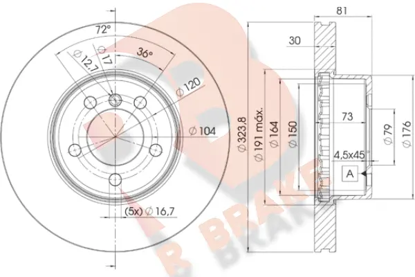 Disque de frein R BRAKE 78RBD20265