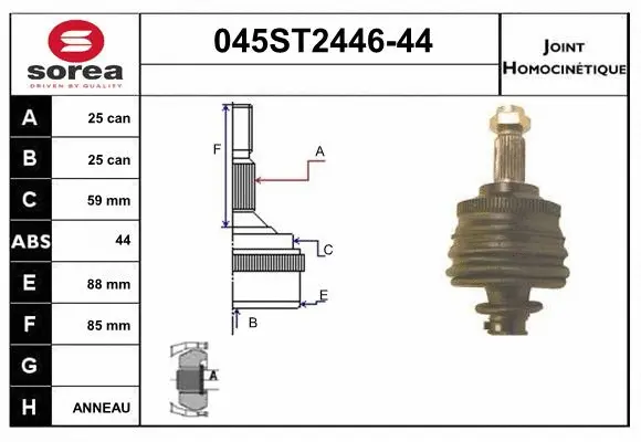 Jeu de joints, arbre de transmission STARTCAR 045ST2446-44