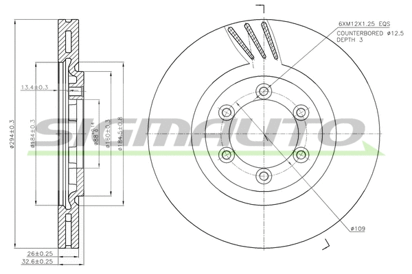 Disque de frein SIGMAUTO DBB605V