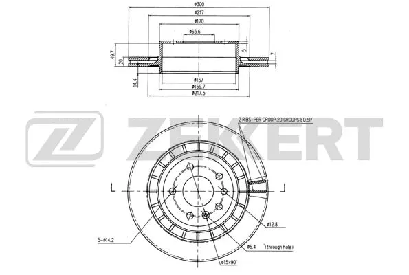 Disque de frein ZEKKERT BS-6453
