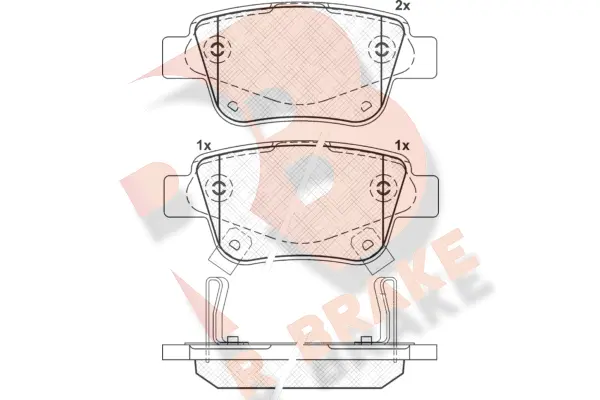Kit de plaquettes de frein, frein à disque R BRAKE RB1688