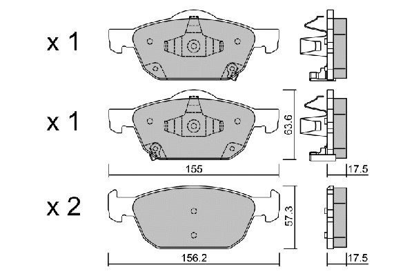 Kit de plaquettes de frein, frein à disque AISIN BPHO-1006