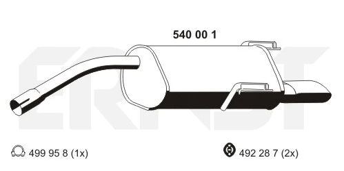 Silencieux arrière ERNST 540001