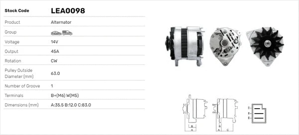 Alternateur LUSA LEA0098