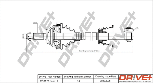 Arbre de transmission Dr!ve+ DP2110.10.0716