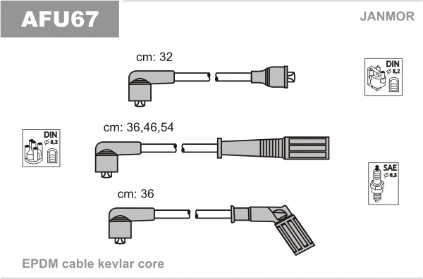 Kit de câbles d'allumage JANMOR AFU67