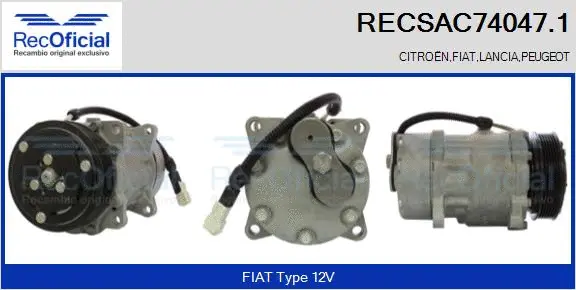 Compresseur, climatisation RECOFICIAL RECSAC74047.1