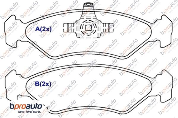 Kit de plaquettes de frein, frein à disque BPROAUTO 1BP30886AA