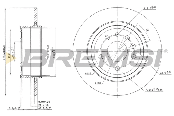 Disque de frein BREMSI CD7116S
