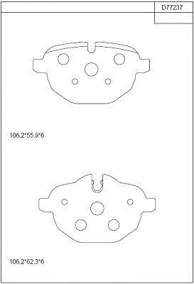 Kit de plaquettes de frein, frein à disque ASIMCO KD77237