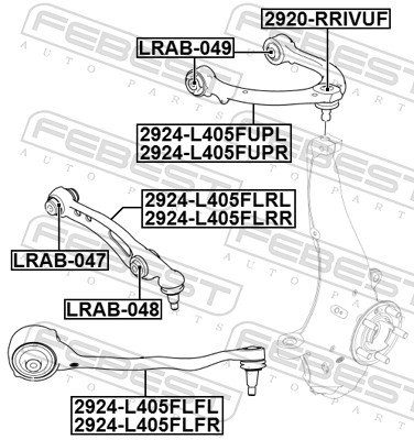 Bras de liaison, suspension de roue FEBEST 2924-L405FLRL
