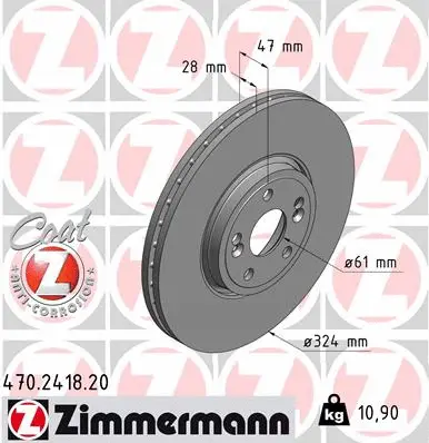 Disque de frein ZIMMERMANN 470.2418.20