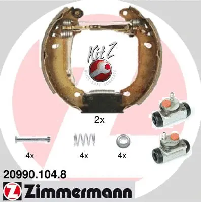 Jeu de mâchoires de frein ZIMMERMANN 20990.104.8