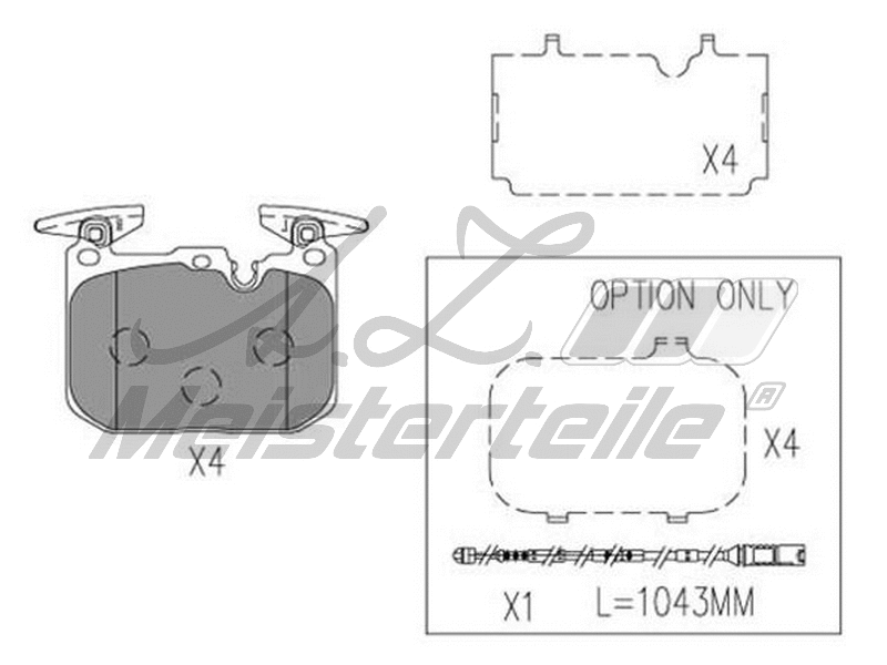 Kit de plaquettes de frein, frein à disque A.Z. Meisterteile AZMT-44-022-1805