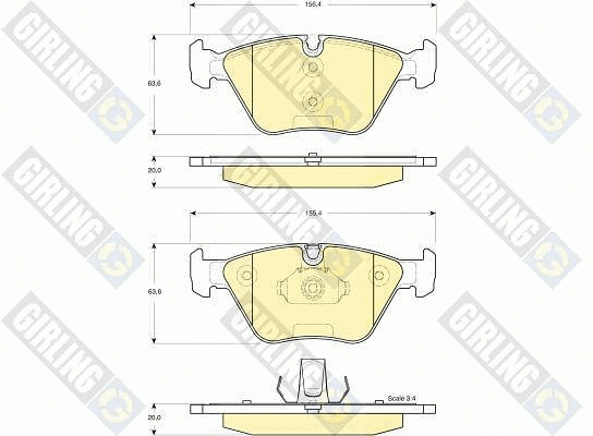 Kit de plaquettes de frein, frein à disque GIRLING 6115312