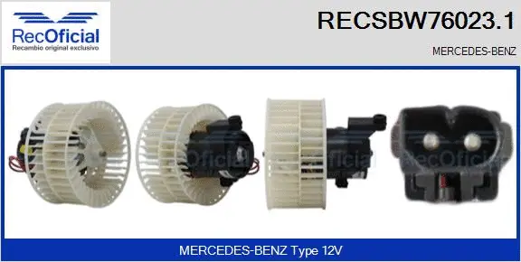Pulseur d'air habitacle RECOFICIAL RECSBW76023.1