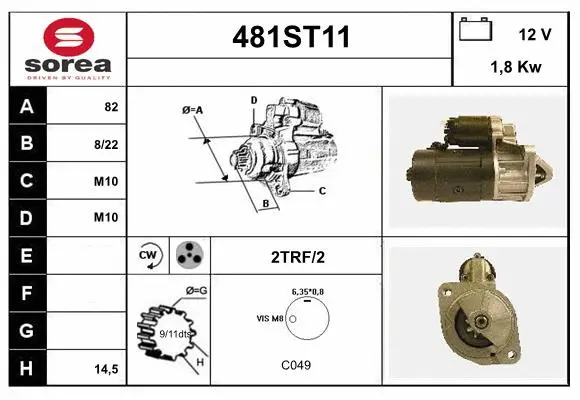 Démarreur STARTCAR 481ST11