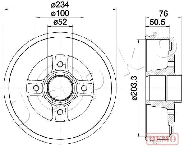Tambour de frein JAPKO 560704C