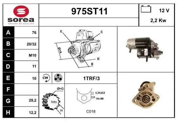 Démarreur STARTCAR 975ST11