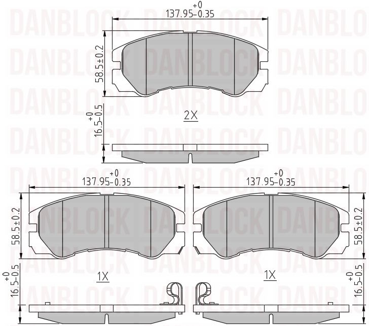 Kit de plaquettes de frein, frein à disque DANBLOCK DB 510254