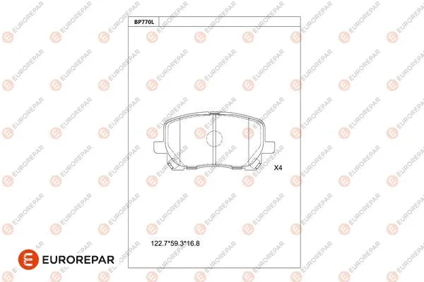 Kit de plaquettes de frein, frein à disque EUROREPAR 1681255180