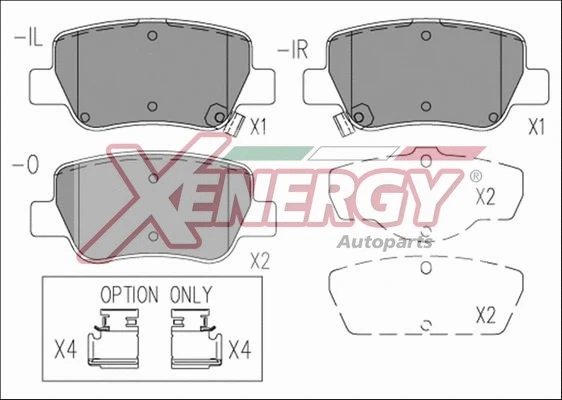 Kit de plaquettes de frein, frein à disque AP XENERGY X41256