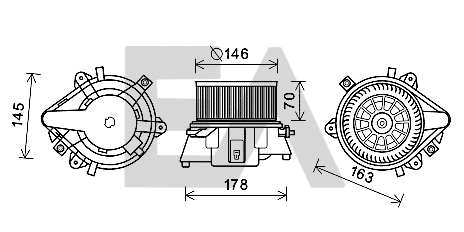 Moteur électrique, pulseur d'air habitacle EACLIMA 42A25022