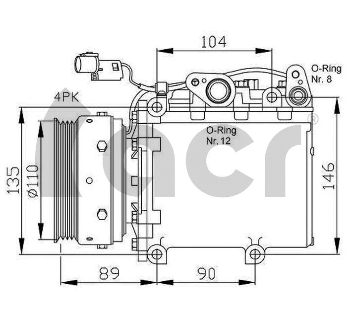 Compresseur, climatisation ACR 134966