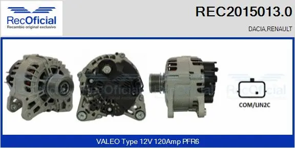 Alternateur RECOFICIAL REC2015013.0