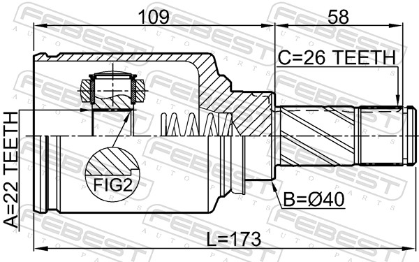 Jeu de joints, arbre de transmission FEBEST 2411-SANIILH