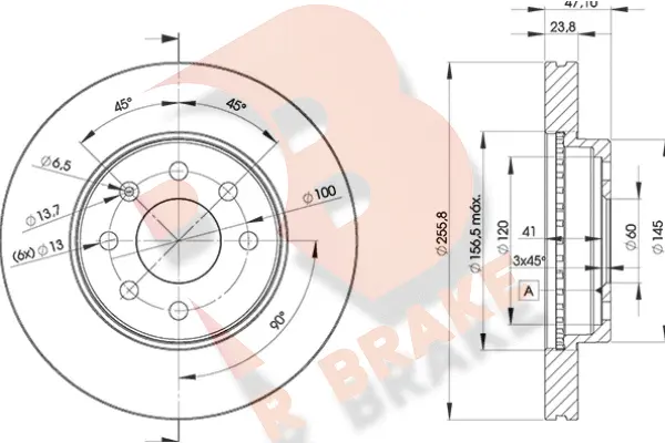 Disque de frein R BRAKE 78RBD22559