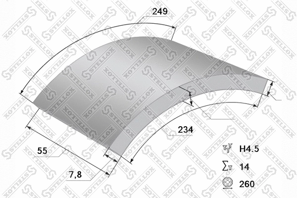 Kit de garnitures de frein, frein à tambour STELLOX 85-01152-SX