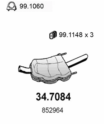 Silencieux arrière ASSO 34.7084