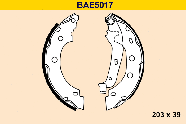 Jeu de mâchoires de frein BARUM BAE5017