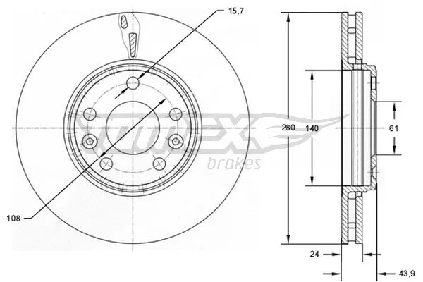 Disque de frein TOMEX Brakes TX 72-82